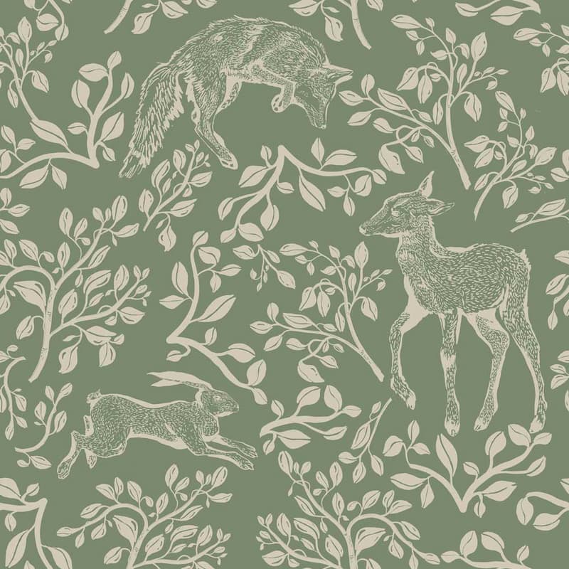 Dekornik Forest Animals & Fairytale Green Wallpaper