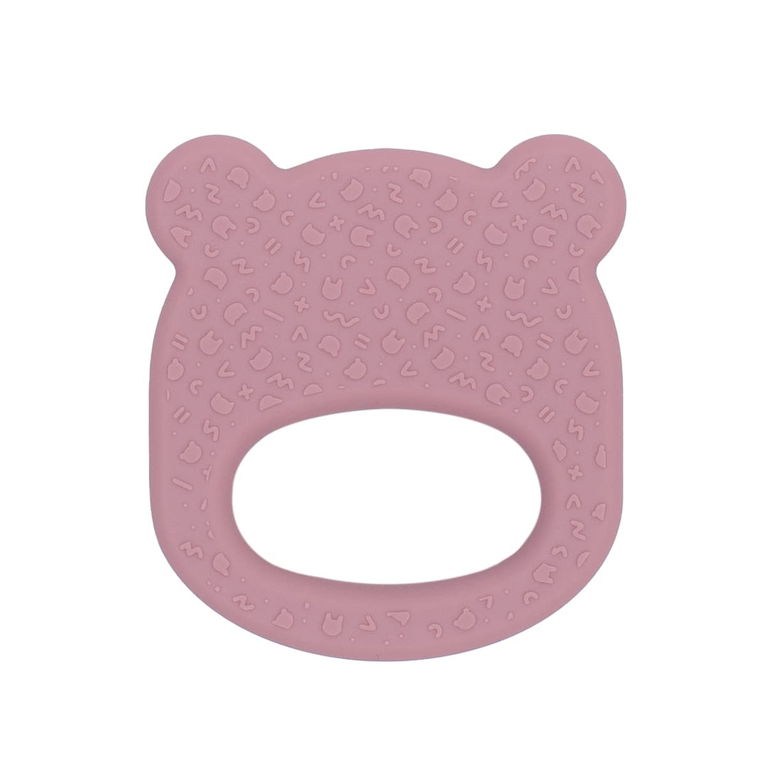 We Might Be Tiny Dusty Rose Bear Silicone Teething Toy