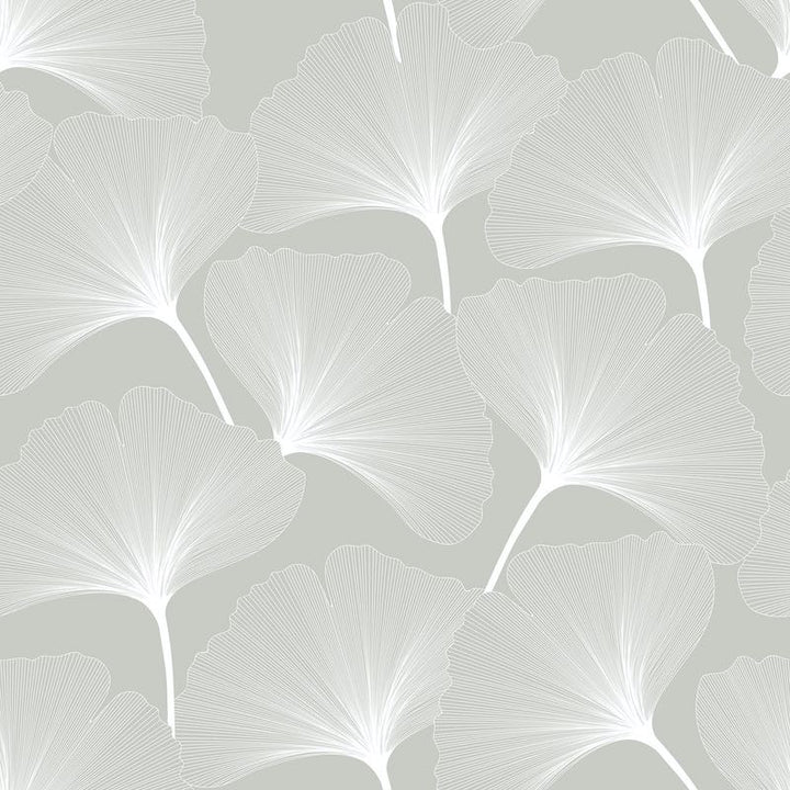 Dekornik CLASSIC Big Gingko Pattern Grey Wallpaper