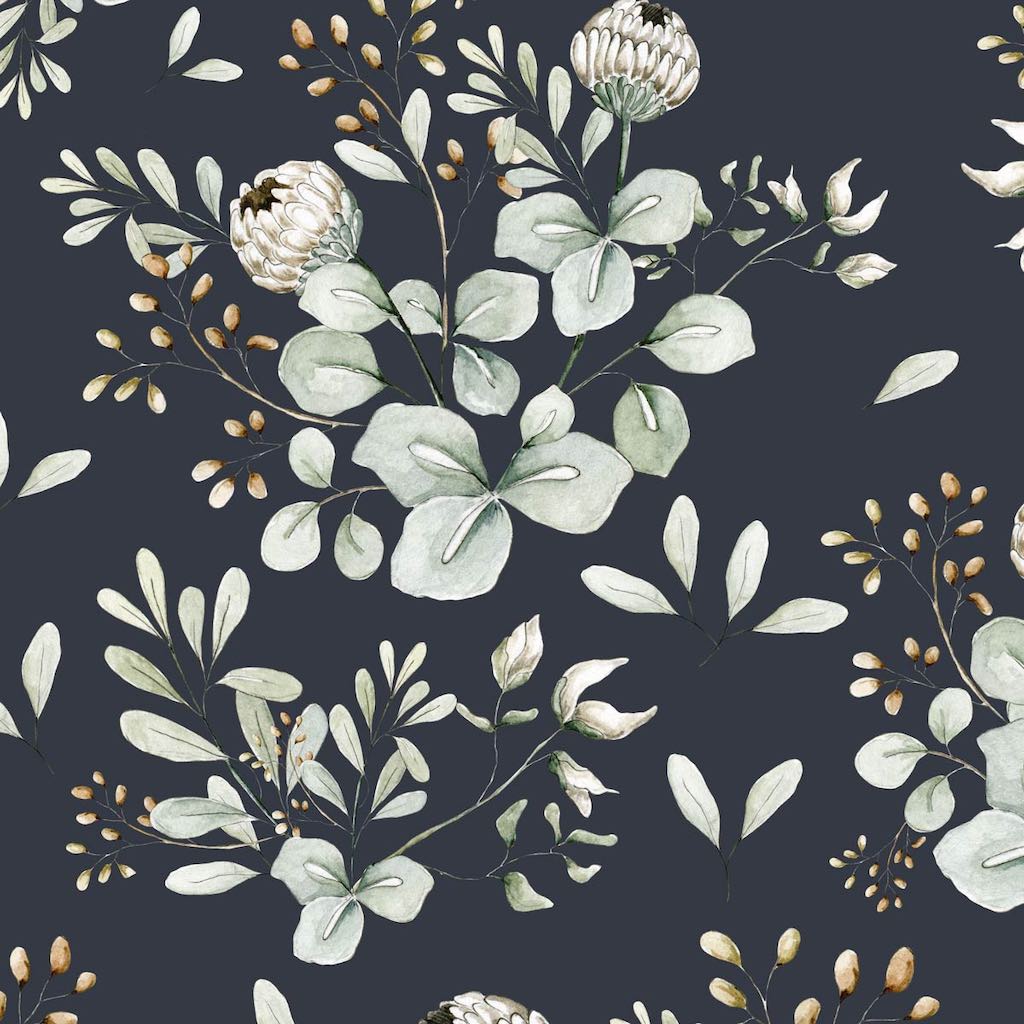 Dekornik Clover Navy Blue Wallpaper