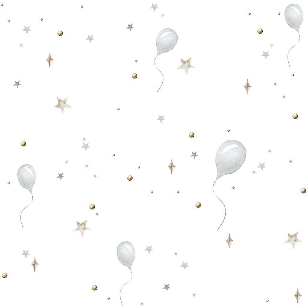 Dekornik Delicate Balloons Wallpaper - White