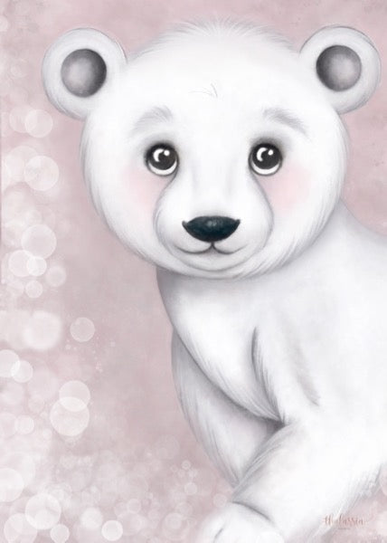 Isla Dream Prints Foster The Polar Bear Print - Pink