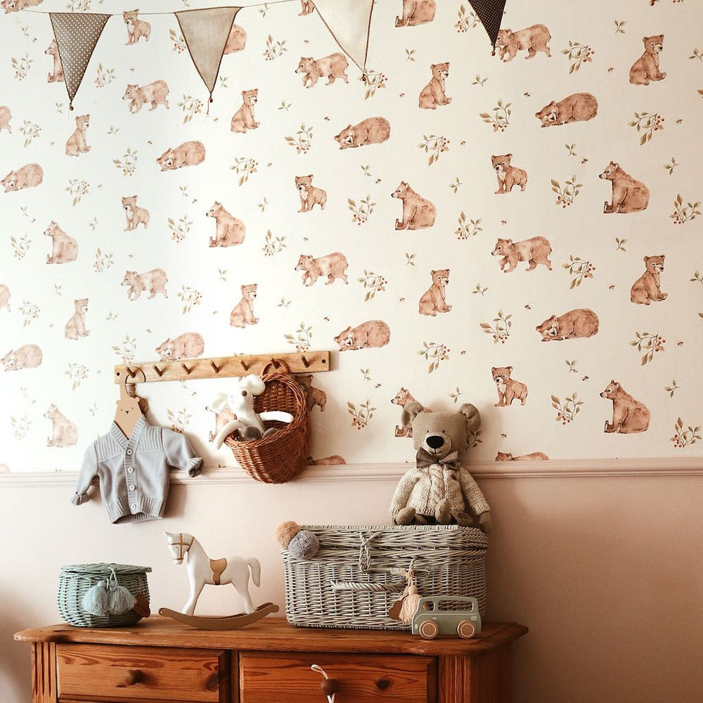 Dekornik Little Bears Wallpaper in bedroom