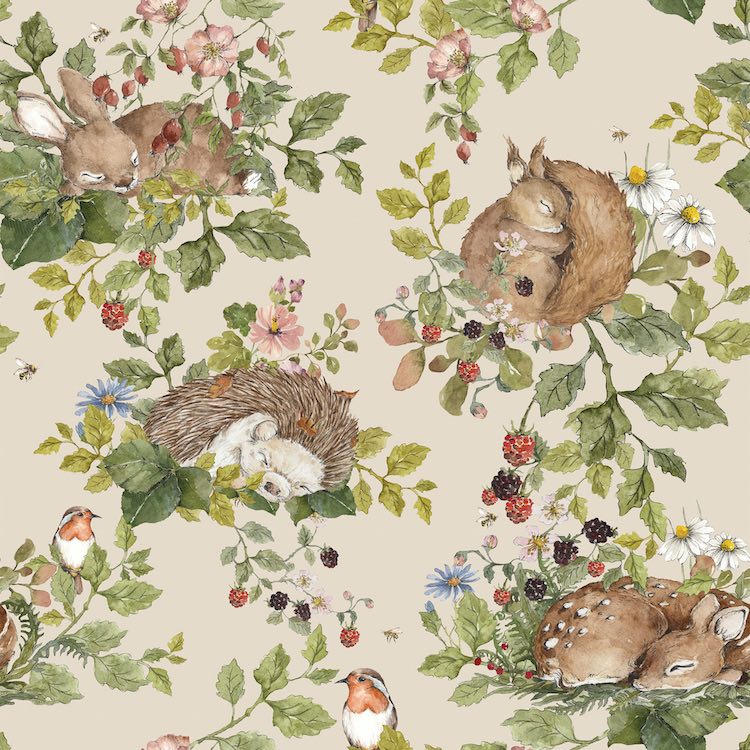 Dekornik Little Sleepy Animals Wallpaper - Light