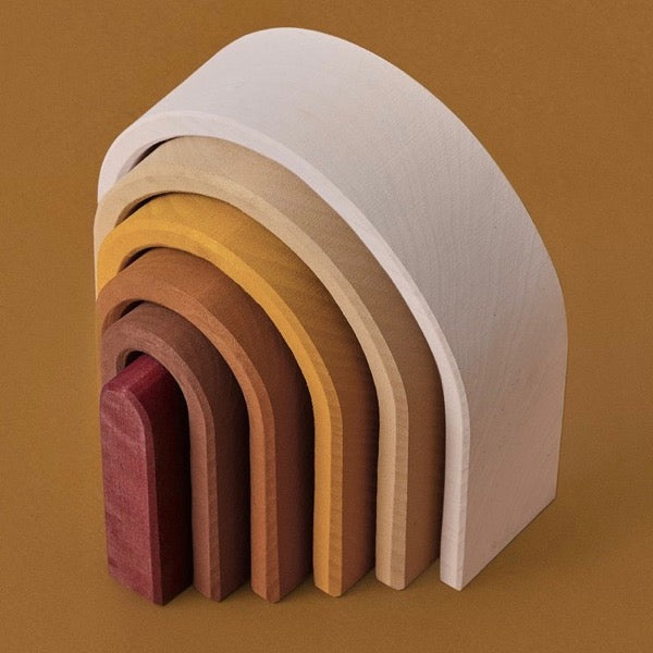 Wooden Oval Rainbow Stacking Toy