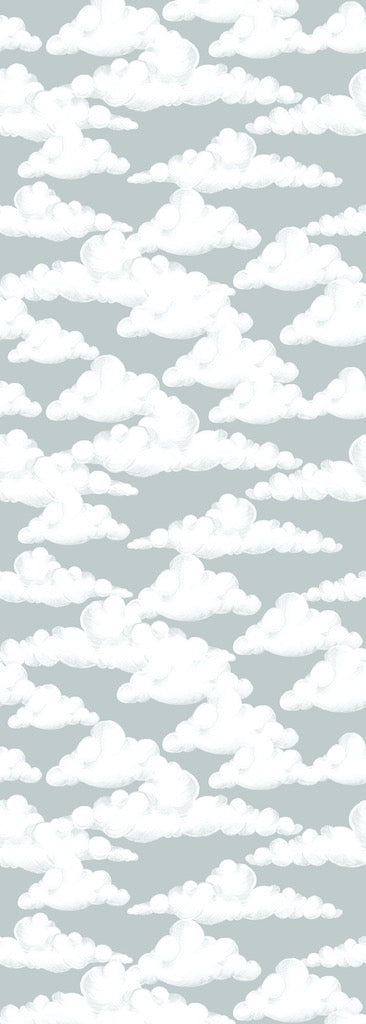 Dekornik CLASSIC Velveteen Clouds Grey Blue Wallpaper strip