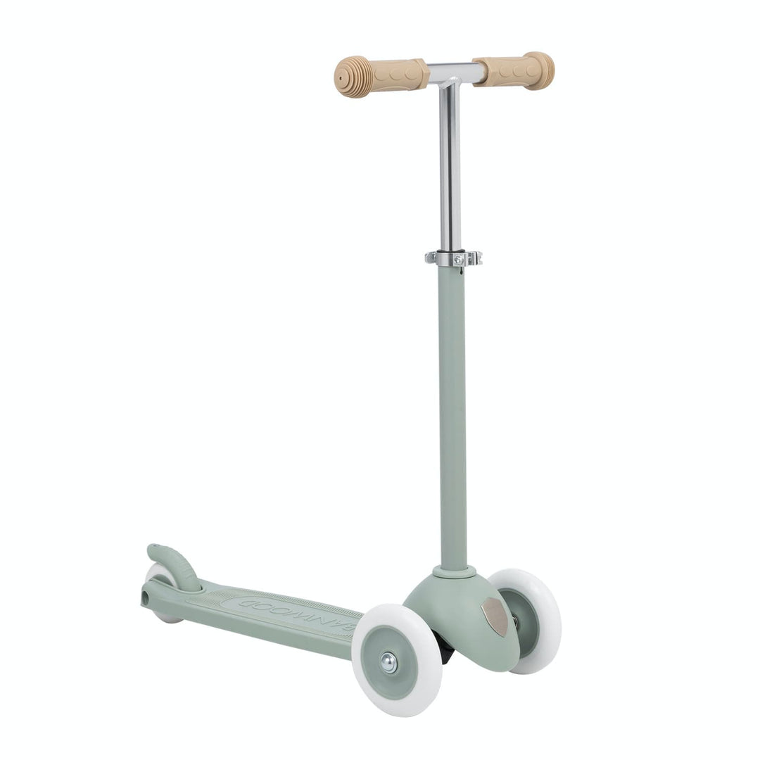 Clay colour scooter with rubber grip handlebar on a white background