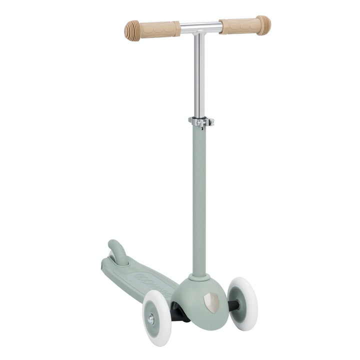 Clay colour scooter with handlebar on a white background