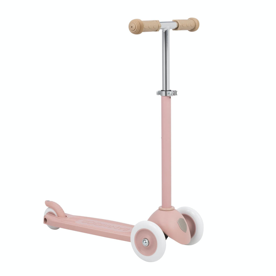 Dusty Rose scooter with rubber grips handlebar on a white background