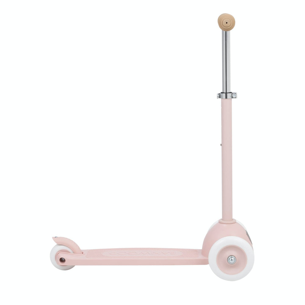 Pink scooter with a white background