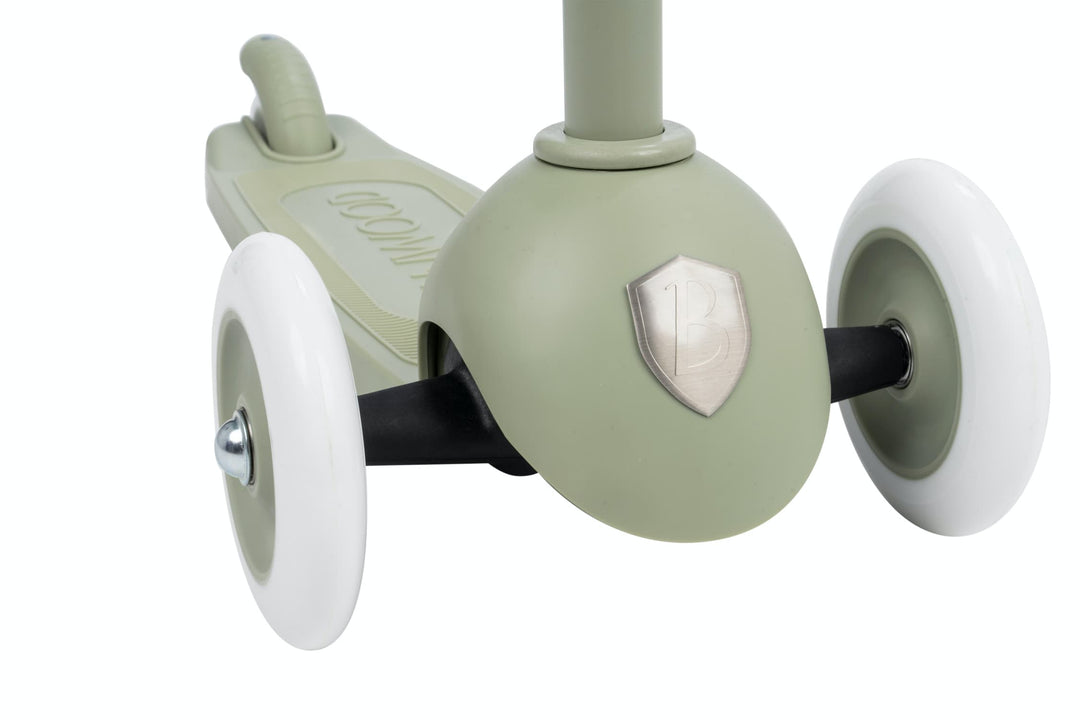 Children's scooter with large wheels on a white background