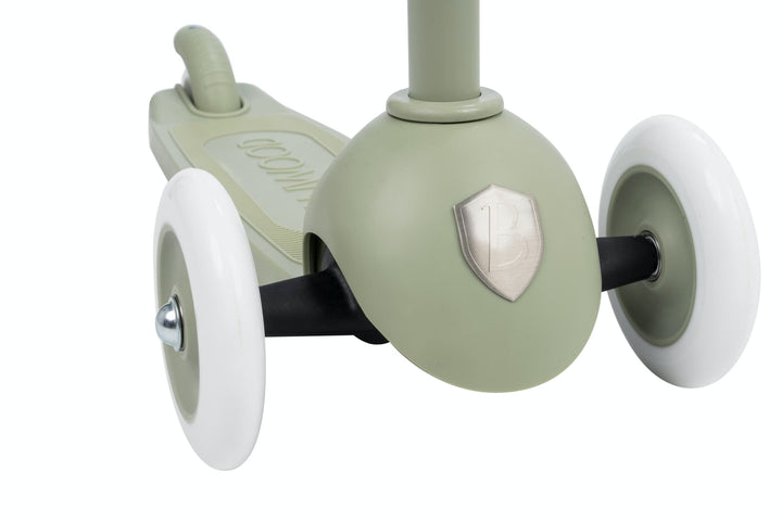 Children's scooter with large wheels on a white background