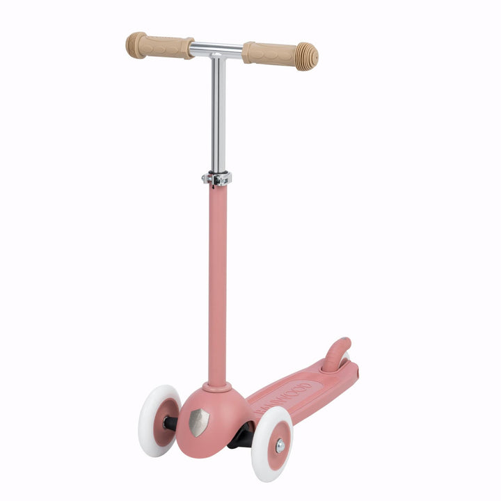 Pink scooter with on a white background