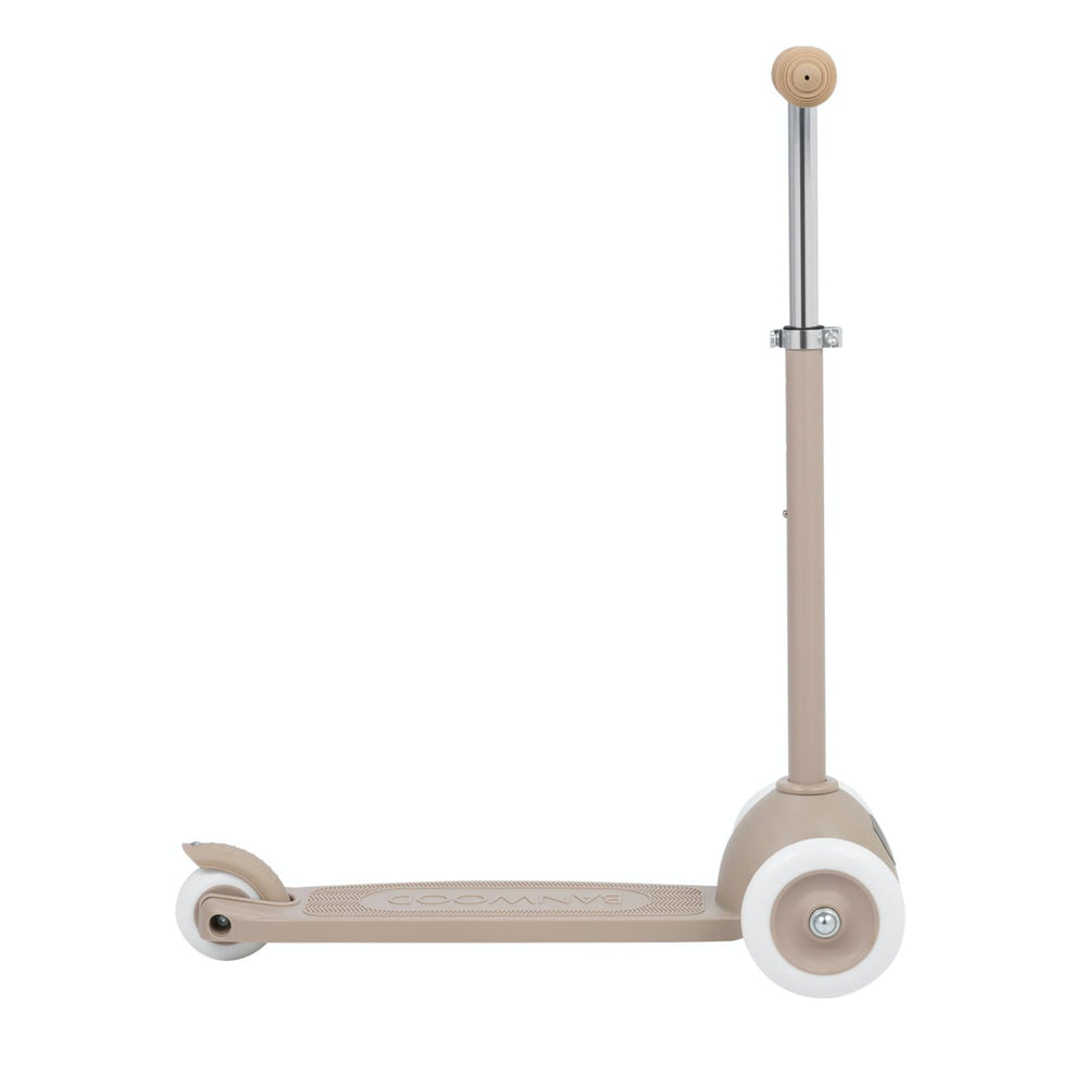 Beige scooter with a white wheel on a white background