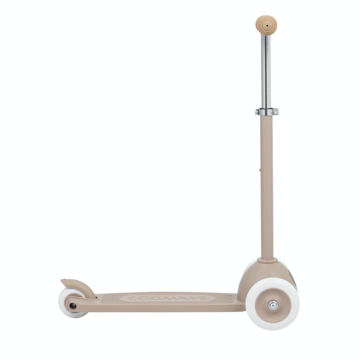 Beige scooter with a white wheel on a white background