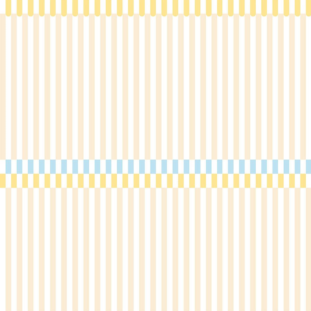 Pattern with horizontal stripes in beige, yellow, and blue on a white background