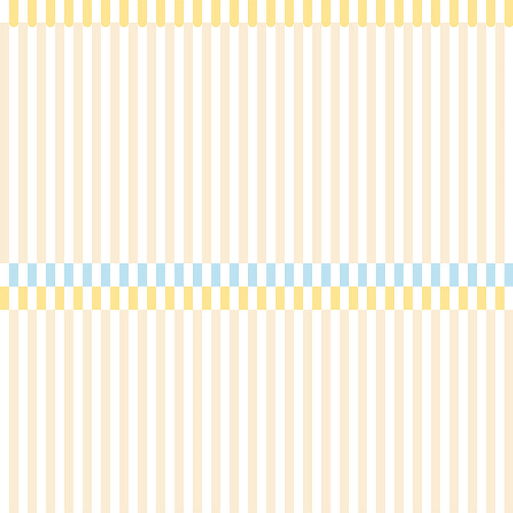 Pattern with horizontal stripes in beige, yellow, and blue on a white background