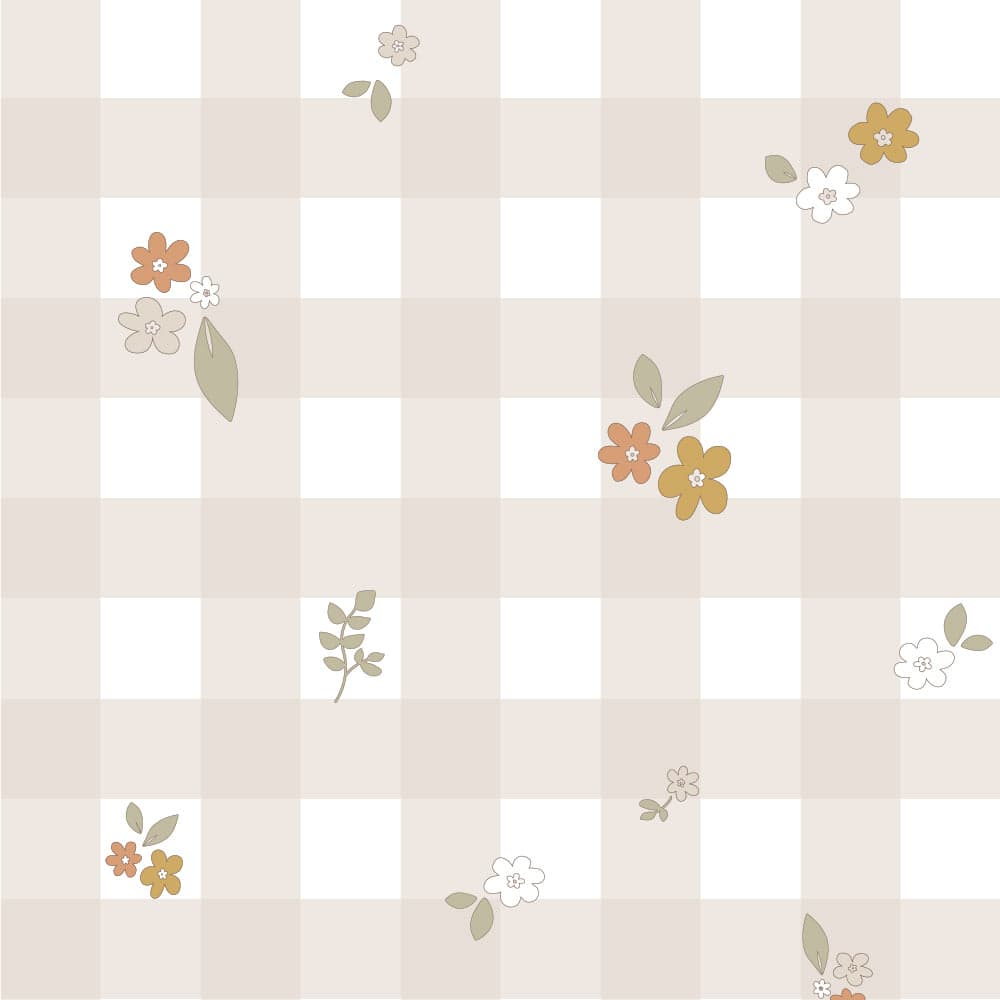 Checkered pattern with small flowers on a light background