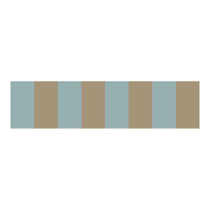 Color swatch with alternating blue and brown stripes on a white background