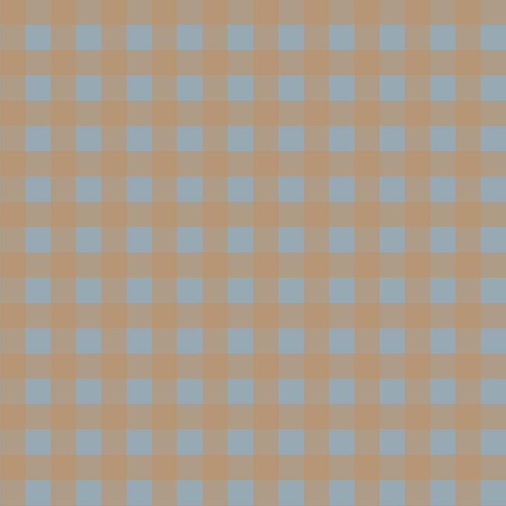 Check wallpaper design with brown and blue grid