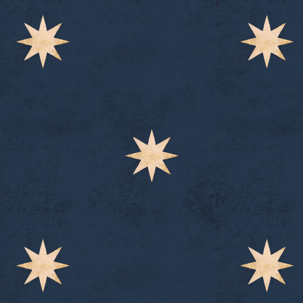gold stars on a navy blue background