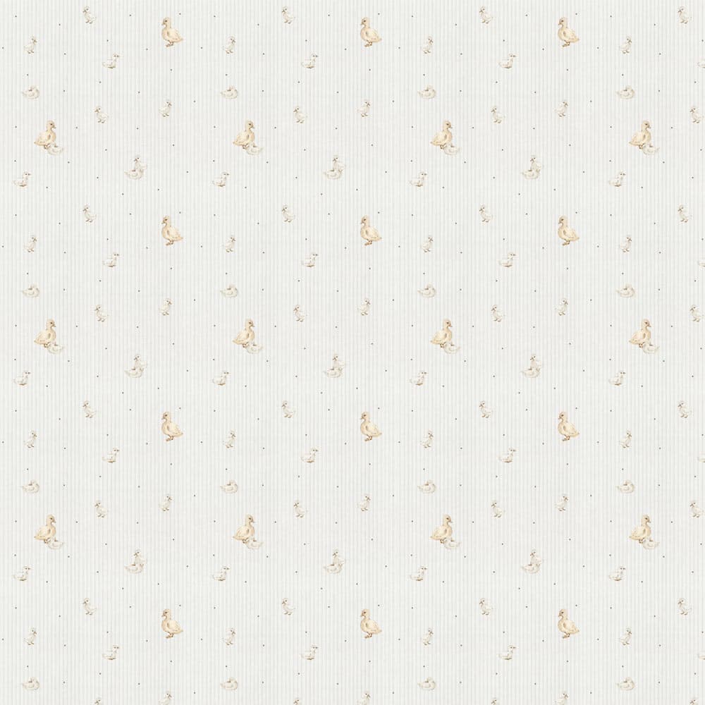 Pattern of small ducklings on a light striped background