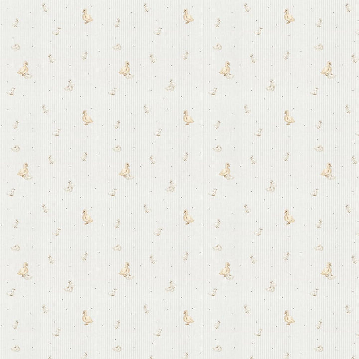Pattern of small ducklings on a light striped background