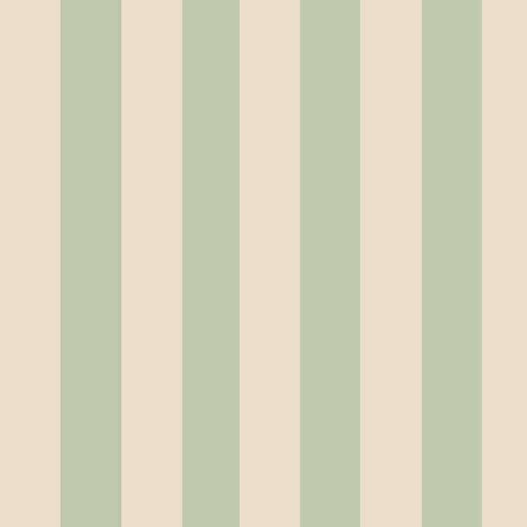 Wallpaper pattern of vertical stripes in pistachio green and beige 