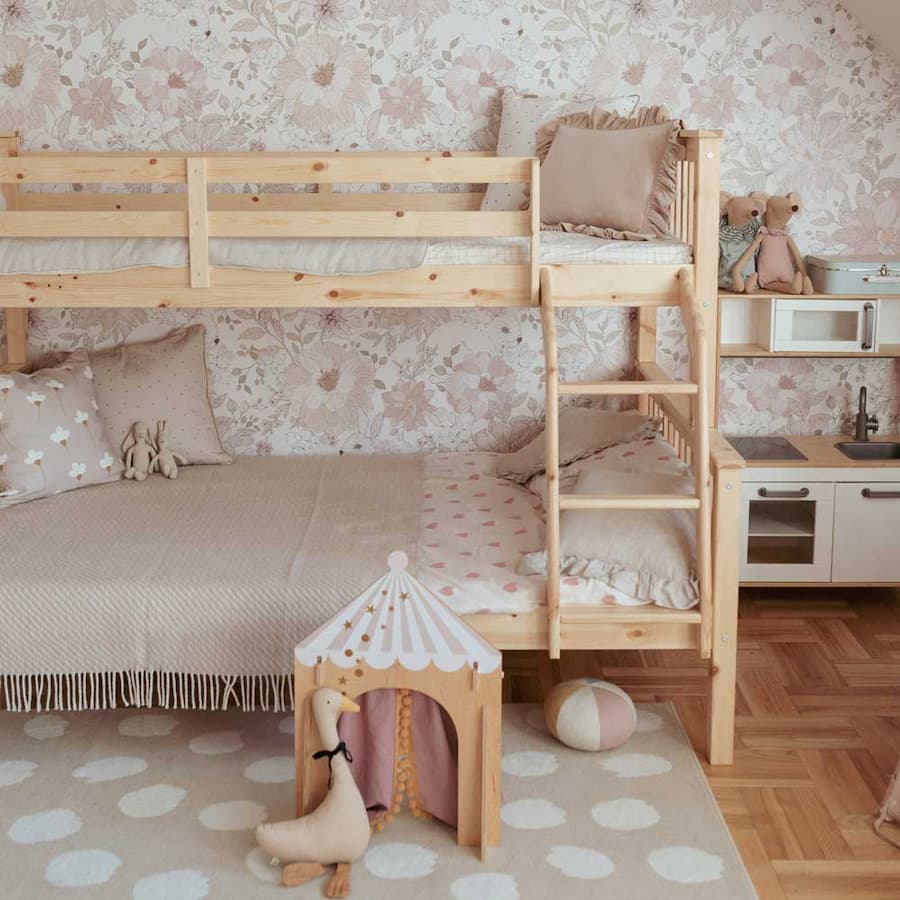 Dekornik Hide & Seek Rabbits Wallpaper on a bedroom wall