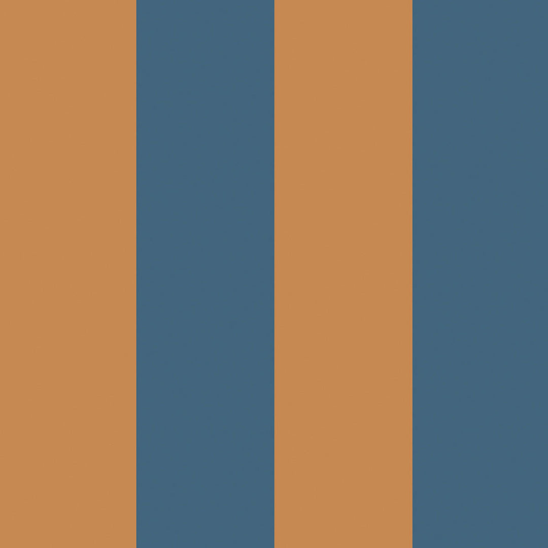Two horizontal stripes of caramel and blue 