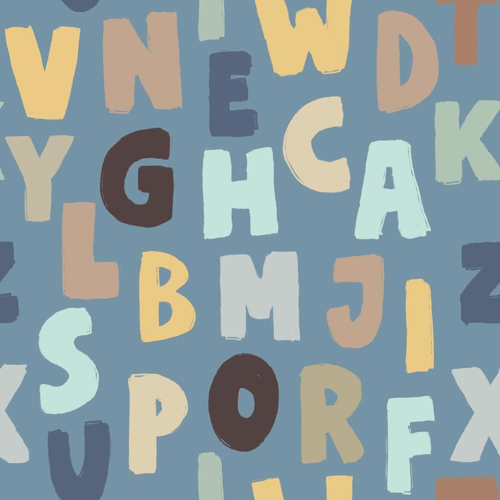 Dekornik Letters Blue Wallpaper