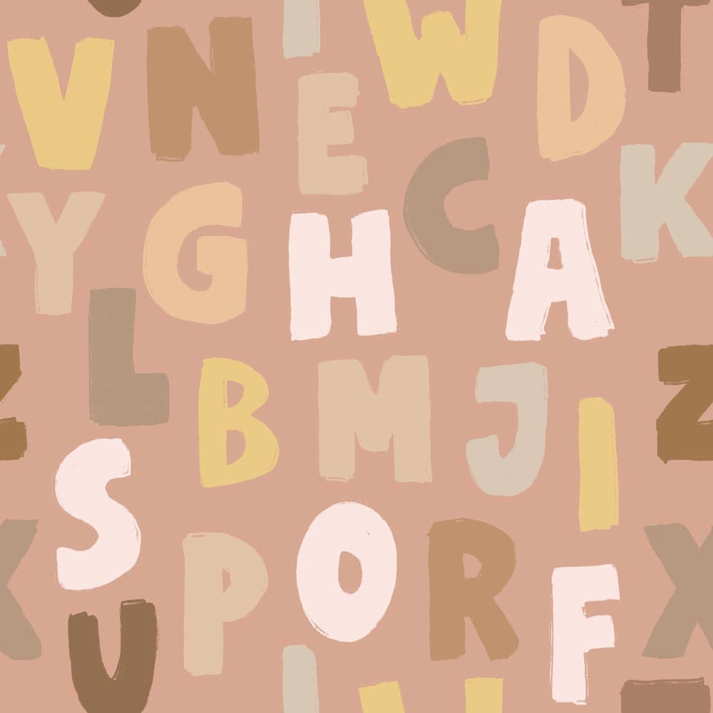 Dekornik Letters Pink Wallpaper