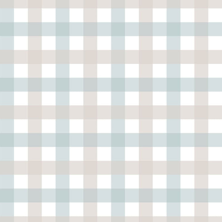 Plaid pattern with light blue and beige colors on a white background