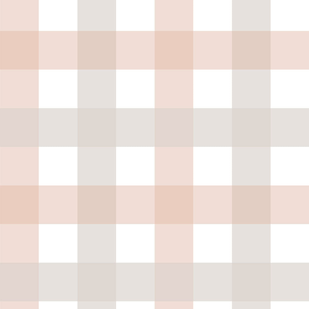 Provence check pattern with pink and beige stripes on a white background
