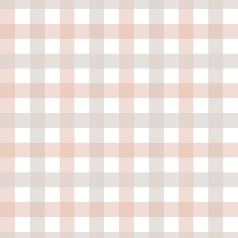 Check pattern with pink and beige colours on a white background