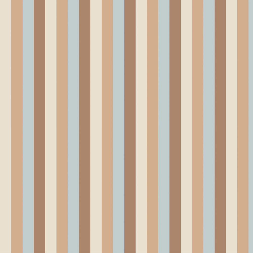 Pattern of vertical stripes in beige, pale blue, cappuccino and warm mocha
