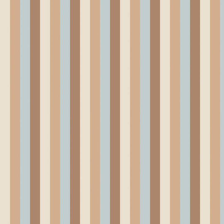 Pattern of vertical stripes in beige, pale blue, cappuccino and warm mocha