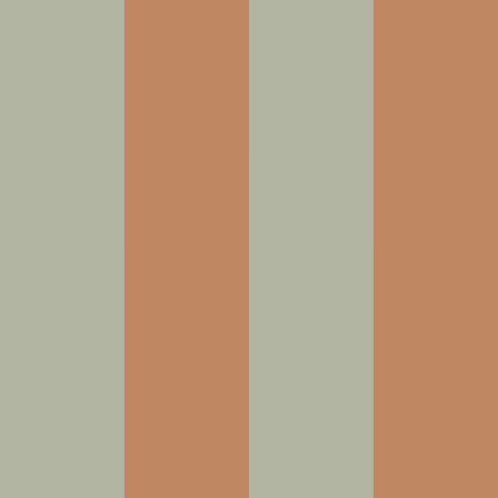 Wallpaper with muted green and warm brown stripes