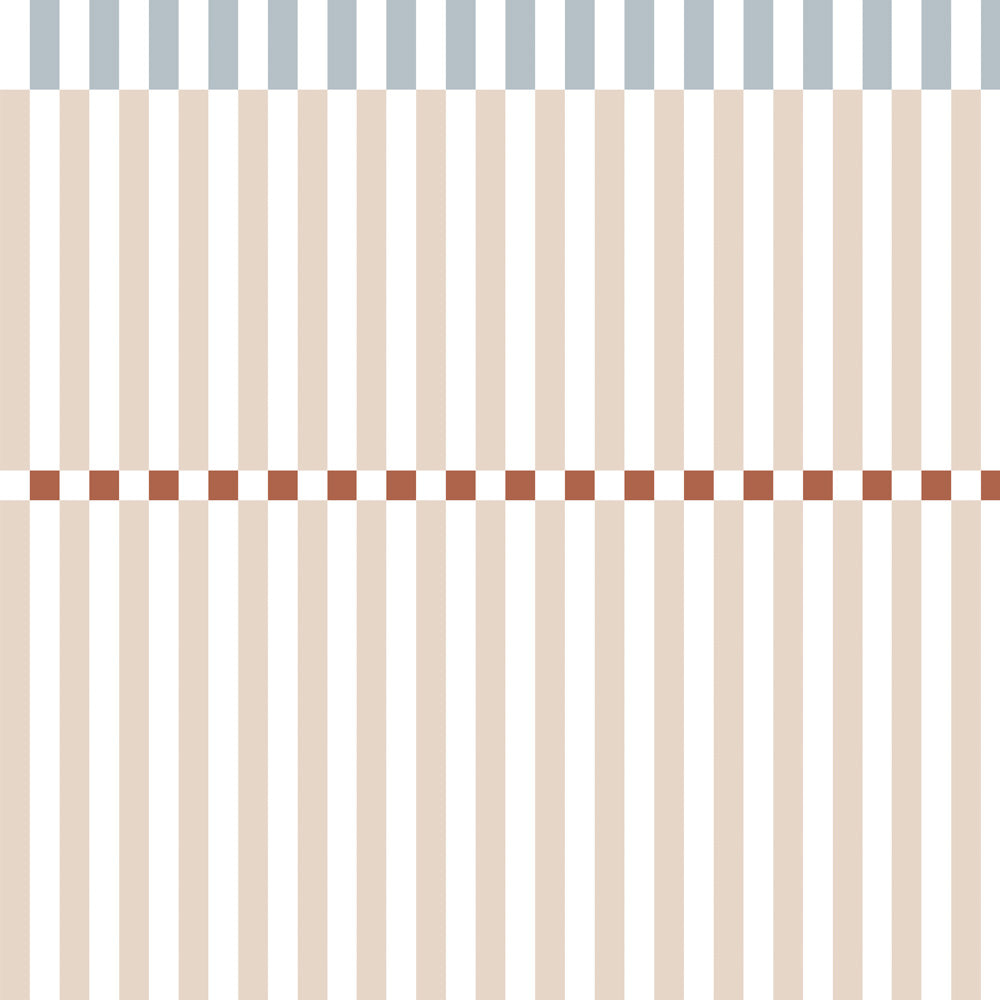Pattern of vertical stripes in blue and beige.