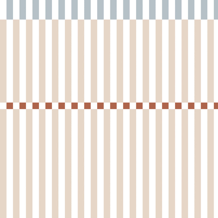 Pattern of vertical stripes in blue and beige.