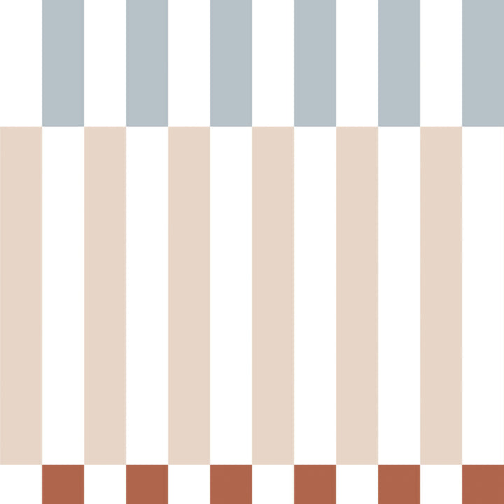 Wallpaper with Stripes in blue and beige