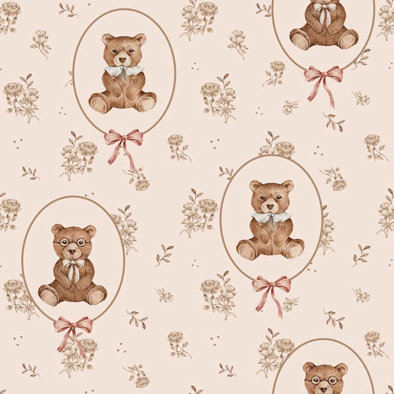 Dekornik Teddy Bears & Flowers Wallpaper