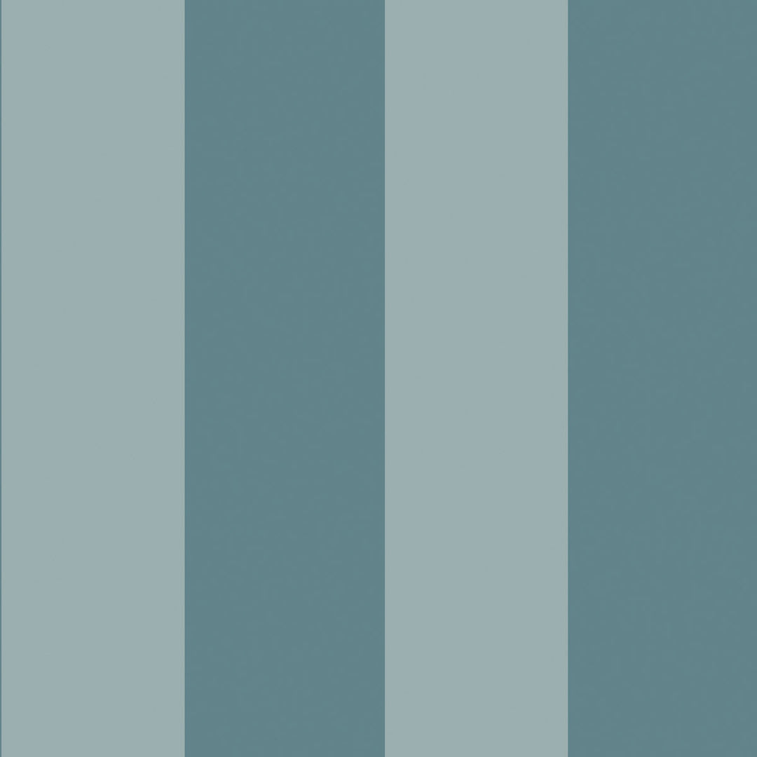 Two shades of blue on vertical striped wallpaper