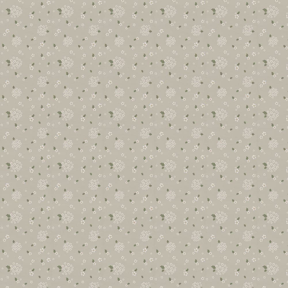 Pattern of small white flowers on wallpaper