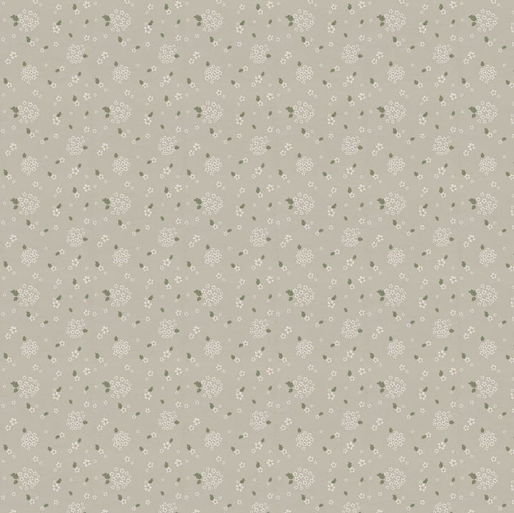 Pattern of small white flowers on wallpaper
