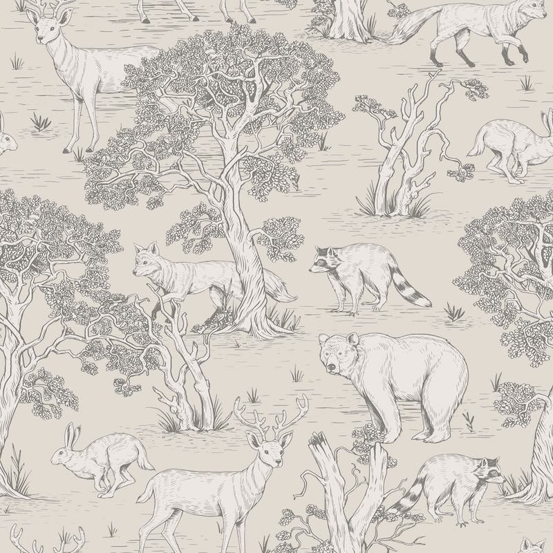 Dekornik Animals Wallpaper sample in beige