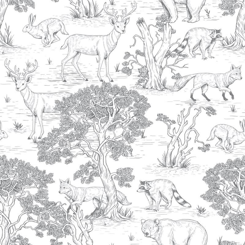 Dekornik Animals Wallpaper with White background