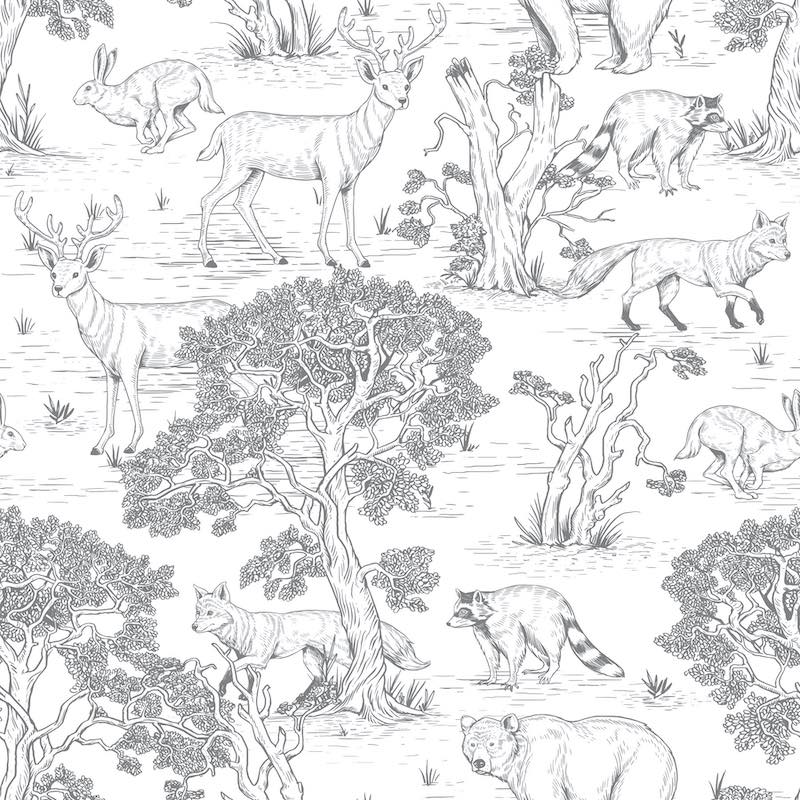 Dekornik Animals Wallpaper sample with White background
