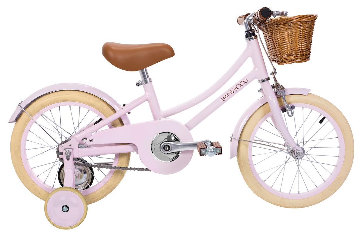 Kids pink bike with basket hotsell