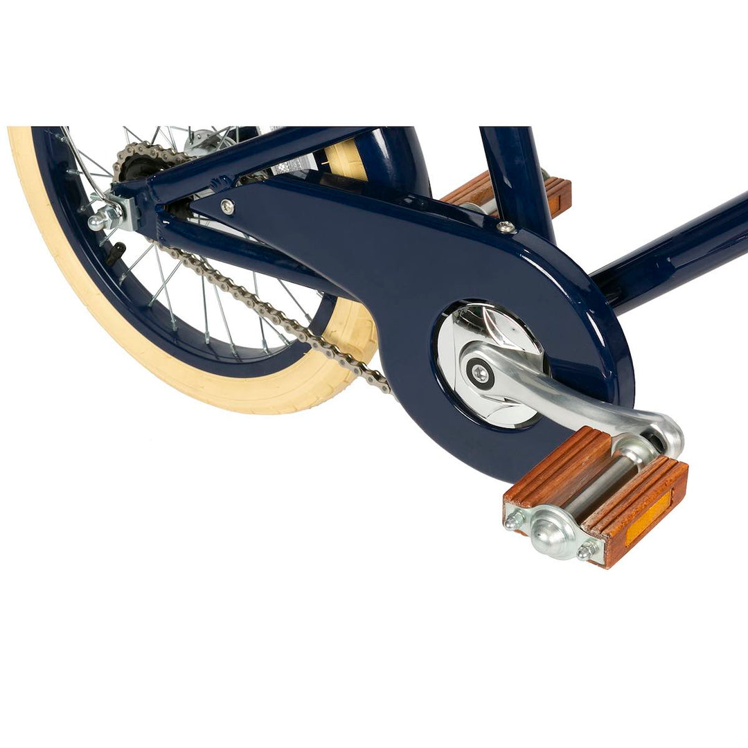 Navy Banwood Classic Bicycle pedal and chain